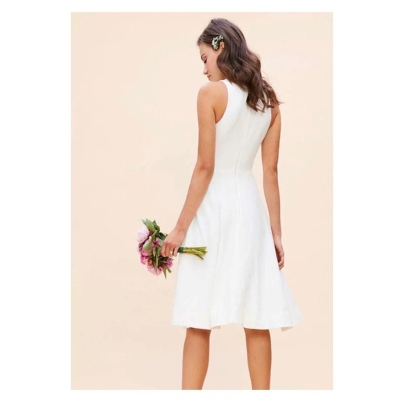 NWT DRESS THE POPULATION Catalina Fit and Flare Cocktail Midi Dres White Small - Picture 3 of 14